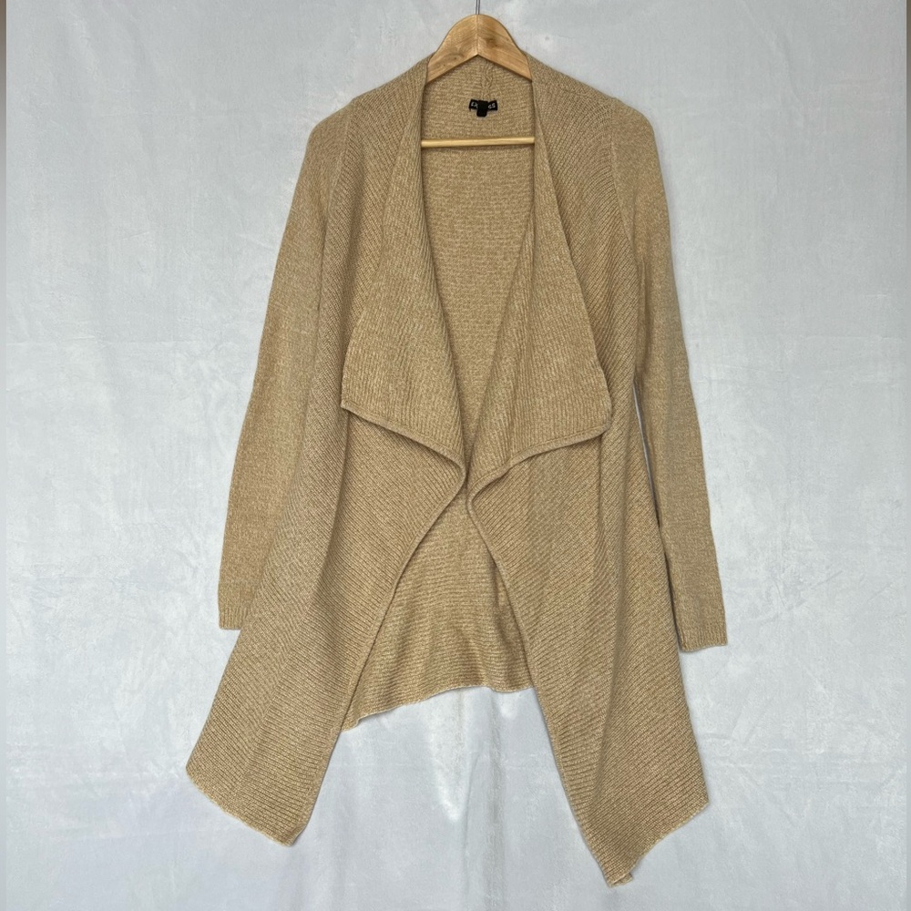 Express wool open ribbed knit cardigan sweater